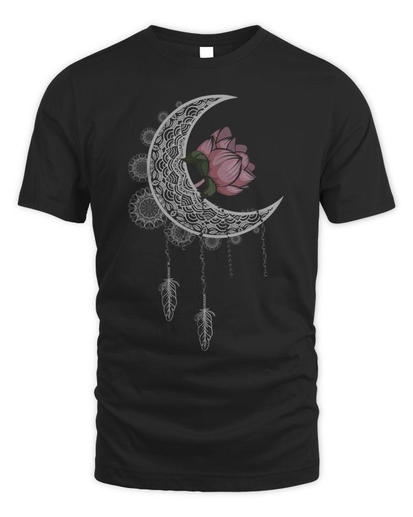 Flower Blossom Crescent Moon Lotus Dreamcatcher Occult