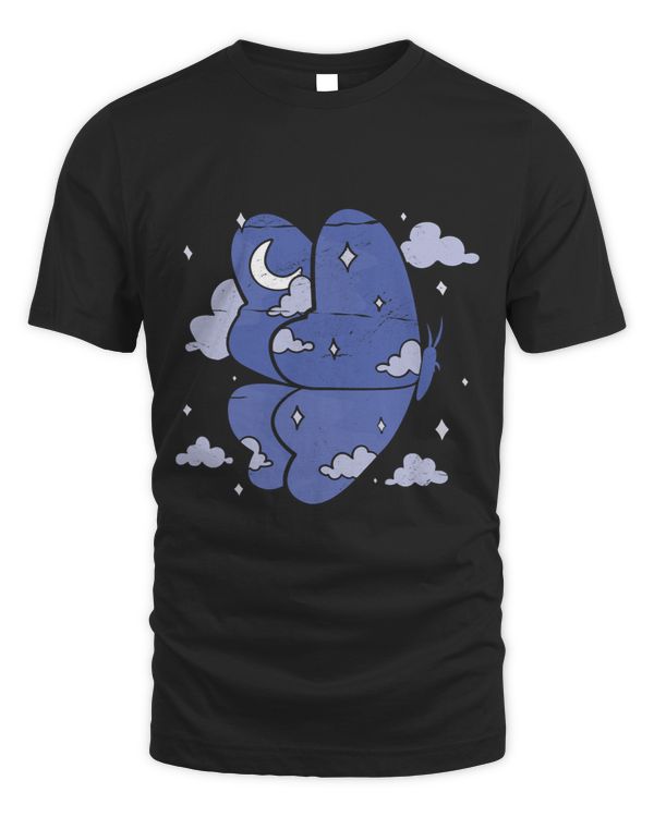 Flying Butterfly In The Sky Bug Weather Clouds Moon
