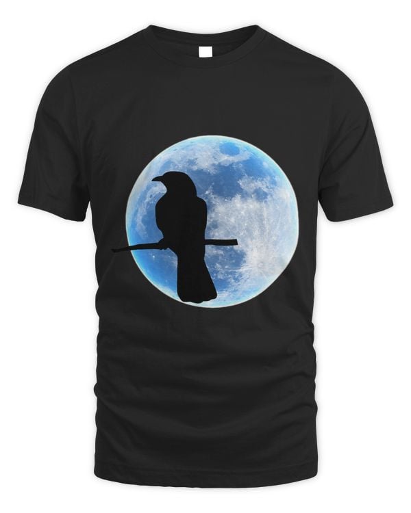 Halloween Raven Crows on a branch by the full moon