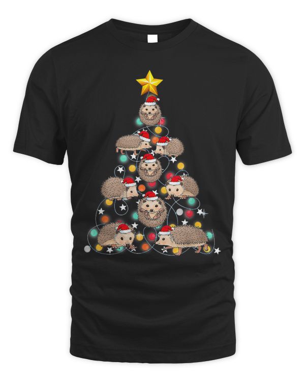 family clothing Christmas light hedgehog tree santa