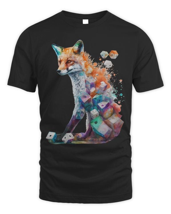 Fox Colourful Cube Art Animal