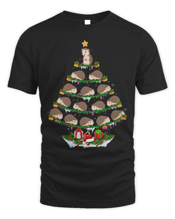 Family Pajama Sets Christmas Matching Hedgehog Xmas Tree