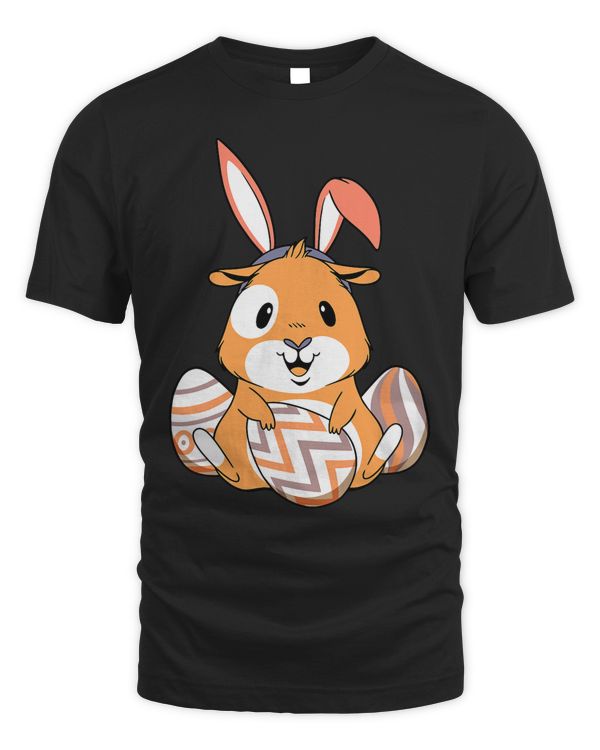 Easter Guinea Pig With Bunny Ears Eggs Funny Easter Gift