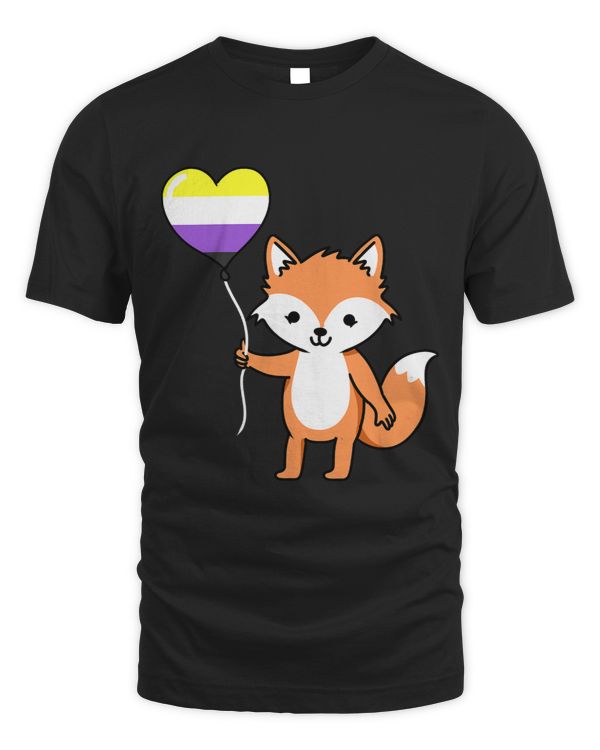Fox Heart Balloon Nonbinary Pride