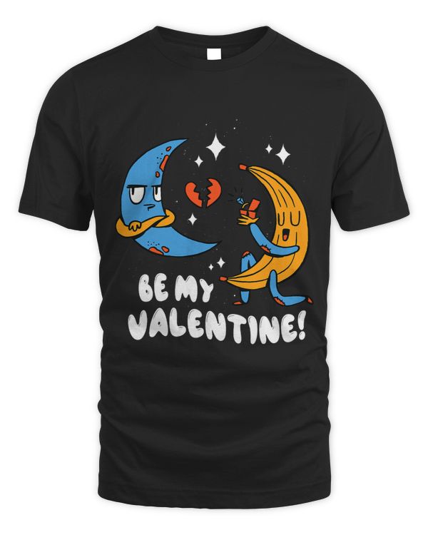 Be My Valentine Funny Moon Banana Valentines Day Proposal