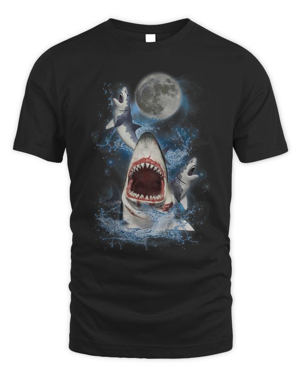 Howling at the Moon Shirt Funny Great White Shark