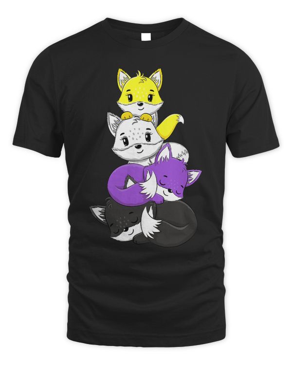 Funny Foxes NonBinary Flag Agender Genderqueer Pride Day