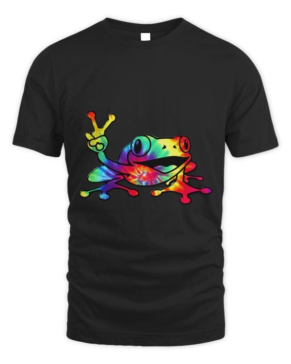 Cool Peace Frog Tie Dye Peace Sign Symbol