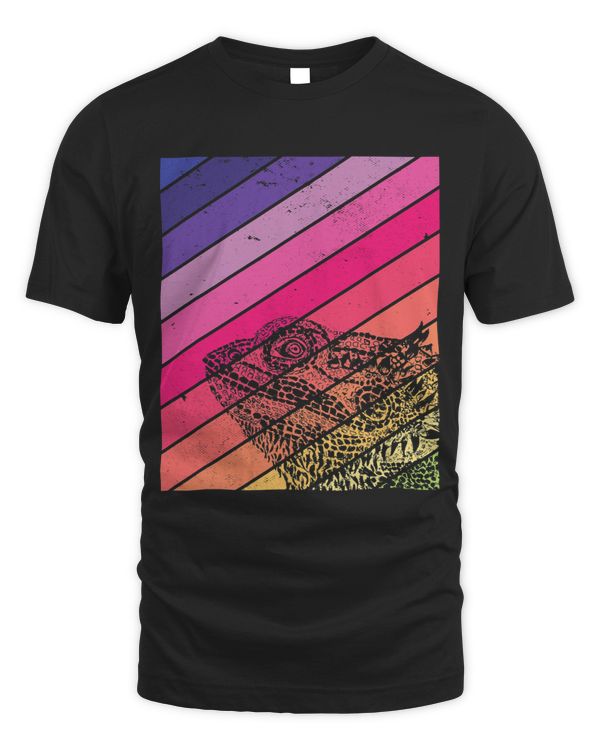 Bearded Dragon Vintage Sunset Retro Style Lizard Reptile