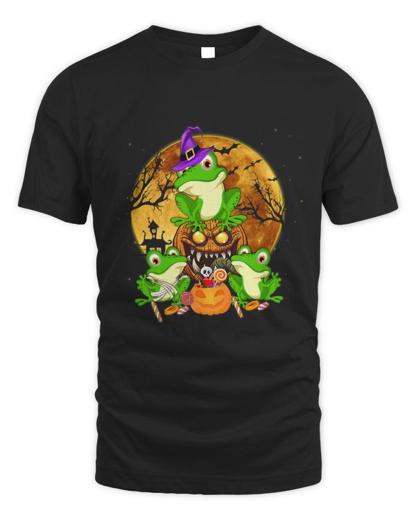 frog mummy witch moon ghosts pumpkin candy halloween
