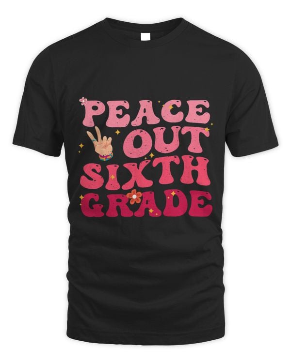 Groovy Peace Out 6th Grade Last Day Of School Student Kids
