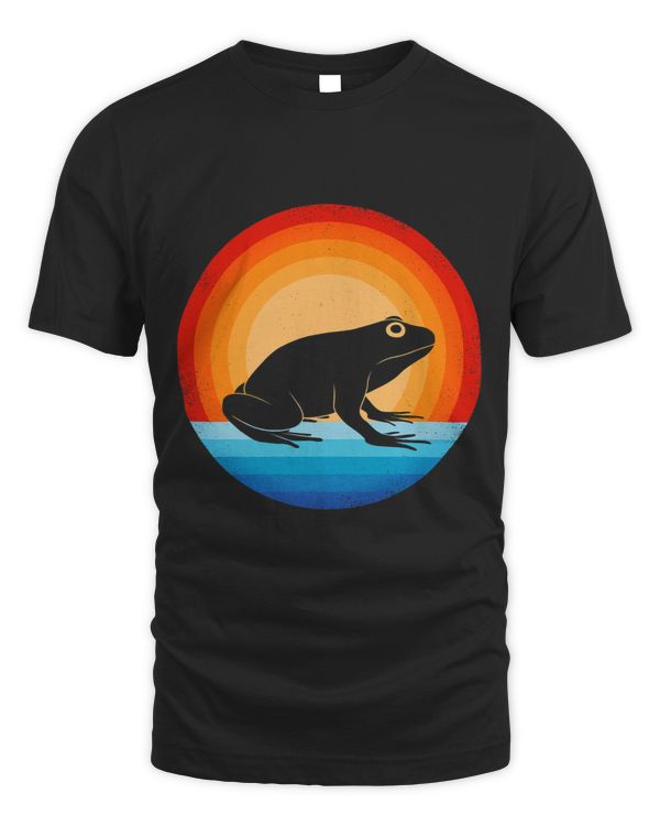 Frog Retro Vintage 60s 70s Sunset Amphibian Animal Men Women