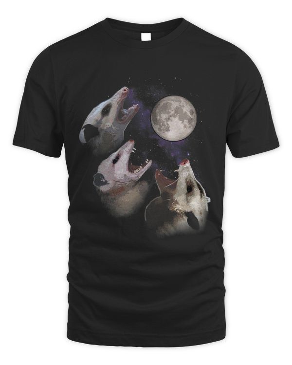 Funny Three Opposum Moon With 3 Possums Howling Dead Moon