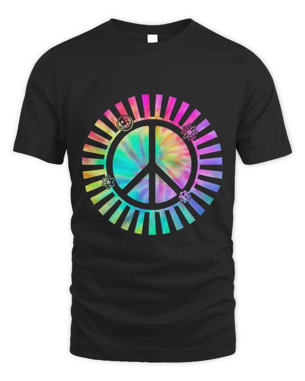 Funny Tie Dye Peace Symbol Peace Love Sign Hippie Women Men