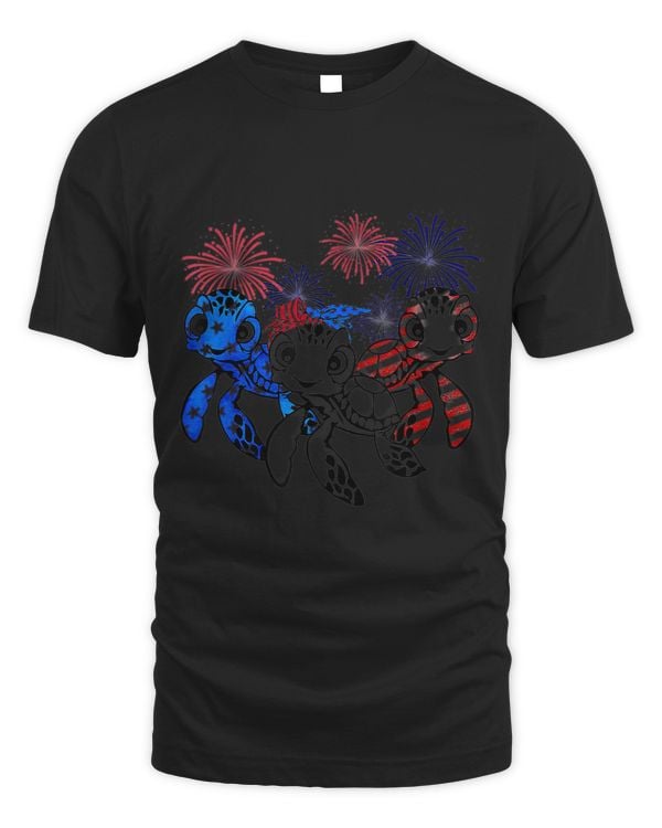 3 Turtle Bandana Firework American Flag