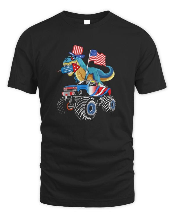4th Of July kids boys dinosaur Firework American Flag usa_1