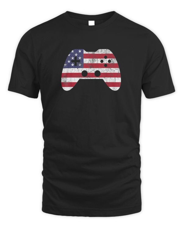 4th Of July T Shirt Video Game Gamer Kids Boys Men USA