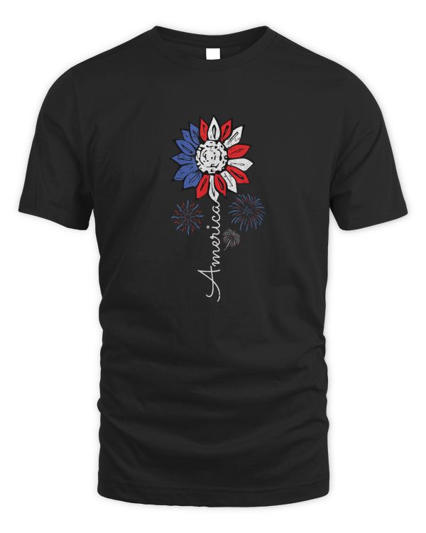 America Sunflower 4th Of July Independence Day Patriotic
