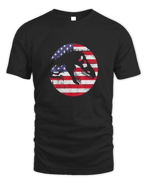 Dino USA Flag Patriotic Dinosaur T Rex 4th Of July