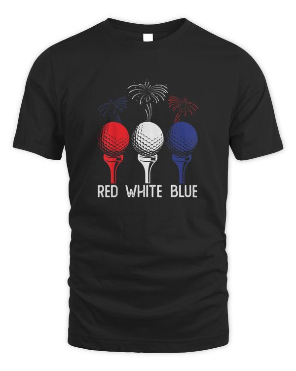 Golf Red White Blue Us Flag Patriotic 4th Of July TShirt