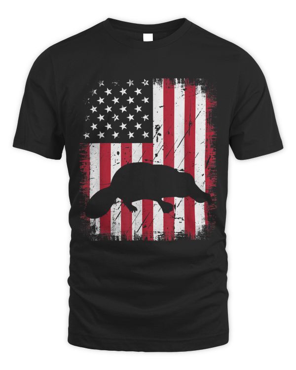 Animal Lover Vintage American Flag 4th Of July Platypus