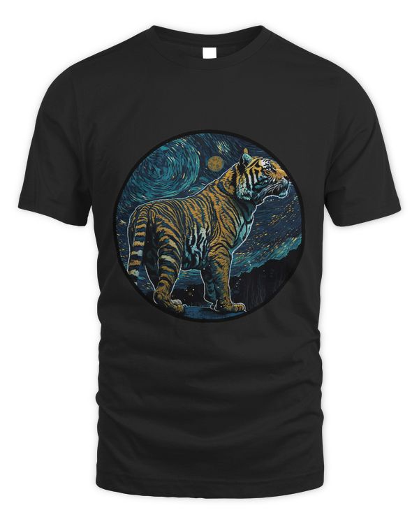 Bengal Tiger in Starry Night Painting Men Women Kids
