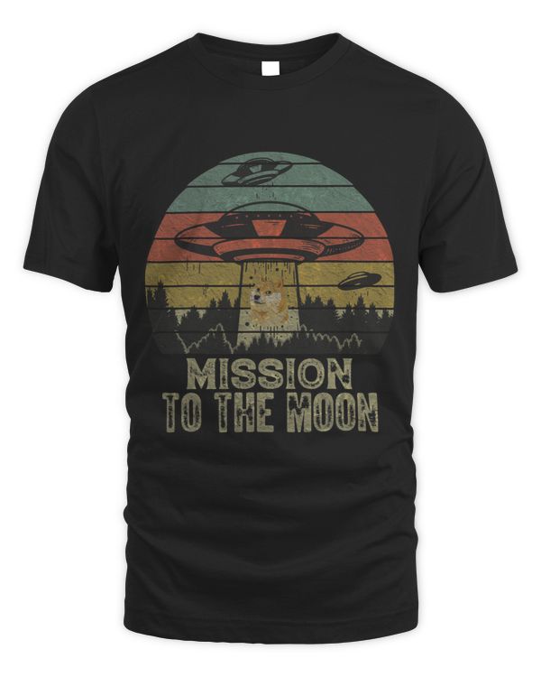 Mission To The Moon Shirt Retro Vintage Sunset Men Women Kid