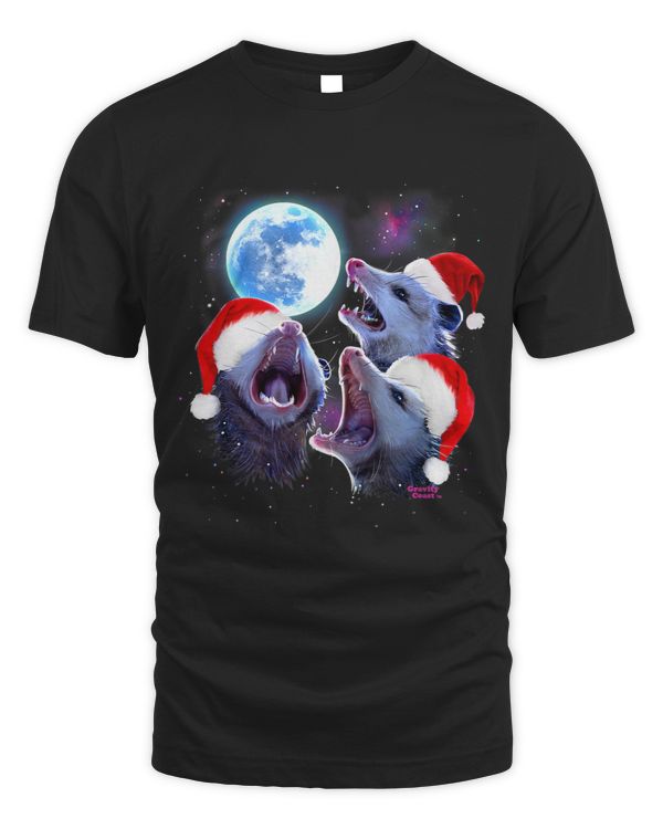 For Christmas Three Opossums howling at the Moon Pet Possums