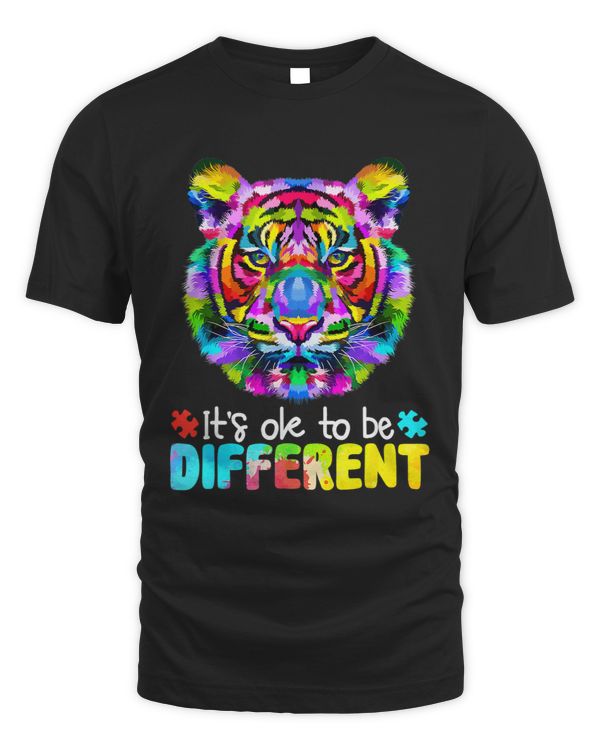 Autism Awareness Day Its Ok To Be Different Colorful Tiger