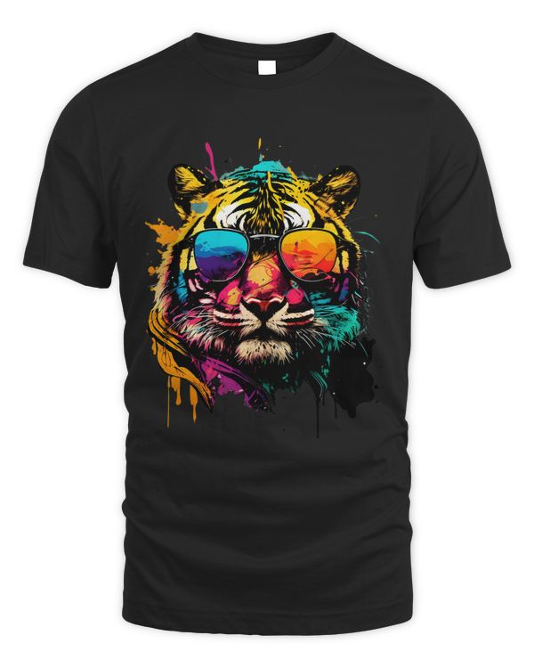 Colorful Tiger Face Tiger Head Wild Cat Lover Feline