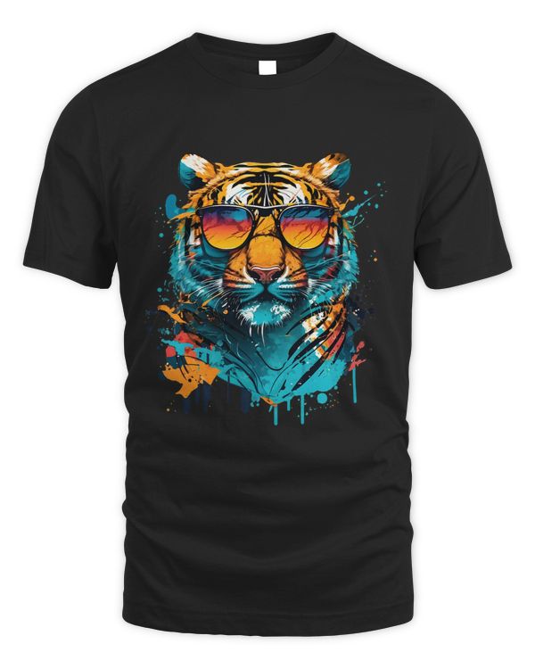 Colorful Tiger Face Tiger Head Wild Cat Lover