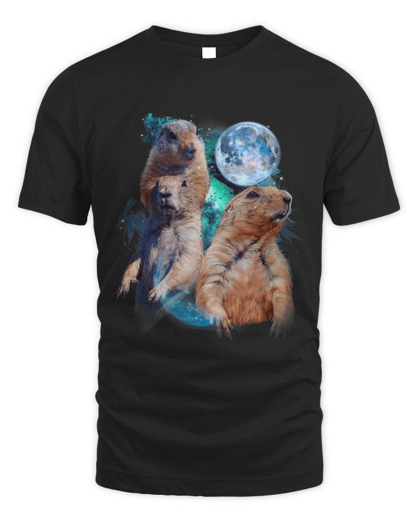 3 Moon Prairie Dog Art Rodent Squirrel Puppy Lovers Novelty