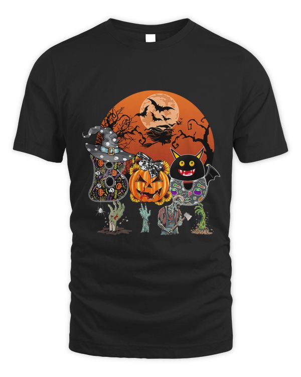 Boo Funny Halloween Costume With Pumpkin And Zombie Moon 1