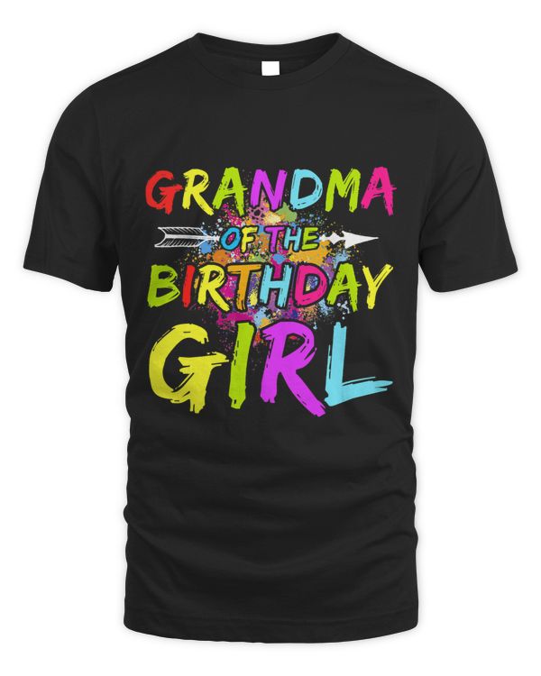Grandma Of The Birthday Girl Paint Splatter Glow Party