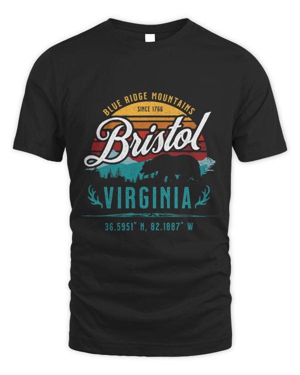 Bristol Virginia Retro Sun Blue Ridge Mountains Souvenir