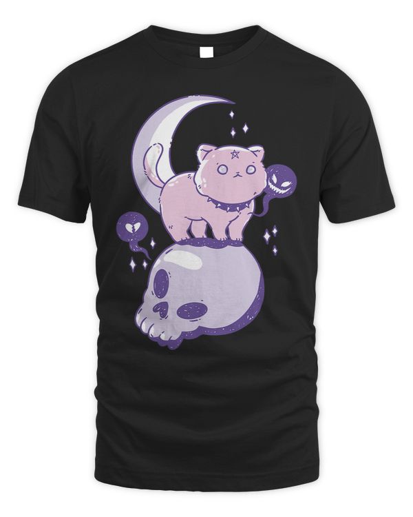 Over The Moon Cat Creepy Cute Design For Witches And Kawaii