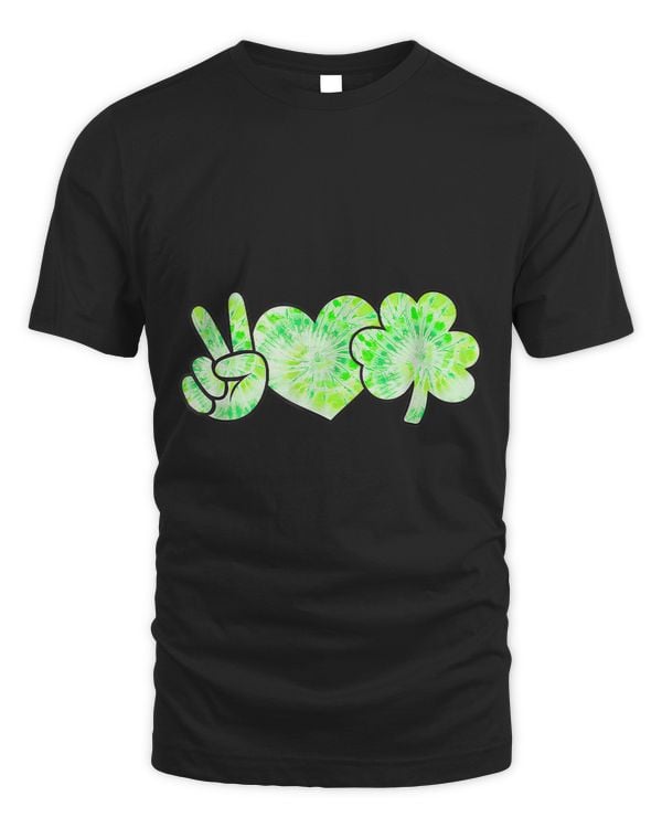 Green Tie Dye Shamrock Peace Love Luck St Patricks Day