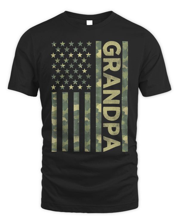Proud Grandpa Camouflage American US Flag Camo Fathers Day