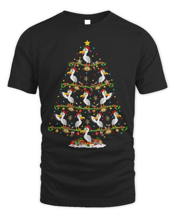 Seagull Bird Lover Lights Xmas Santa Seagull Christmas Tree