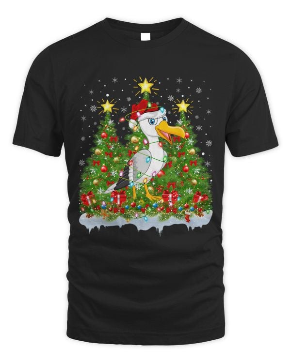 Seagull Bird Xmas Lights Santa Seagull Christmas Tree