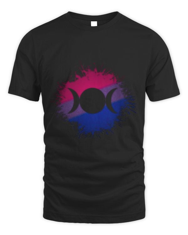 Paint Splatter Bisexual Pride Flag Triple Goddess Moon