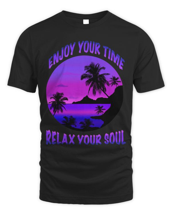 Palm trees sun sea enjoy your time relax your soul