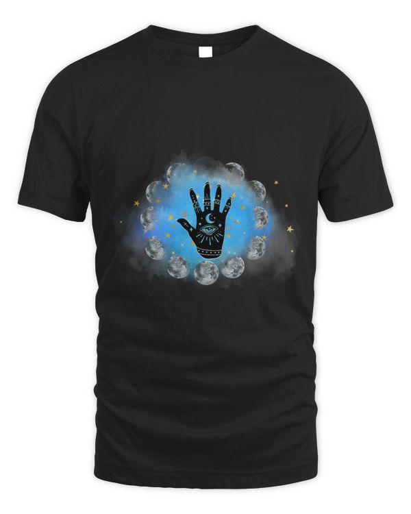 Palmistry Reader Design Astrological Moon Phases Night Sky