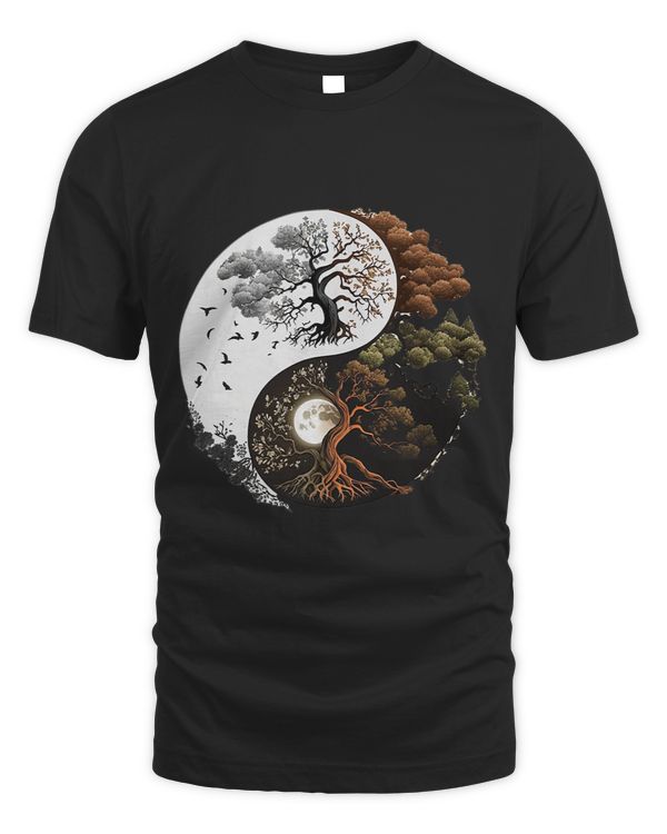 Tai Chi Women Men Yin Yang Tree of Life Fractal Moon Phase
