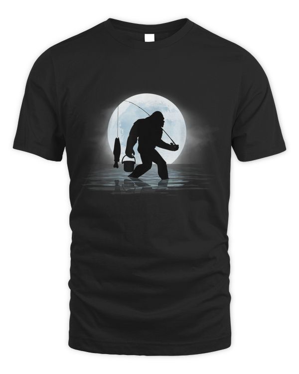 Bigfoot Fishing Funny Sasquatch And Fish Night Fishing