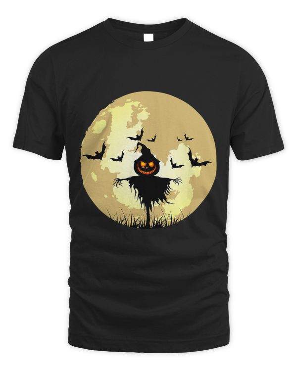 Scary Pumpkin Scarecrow Moon Halloween Night Outfit