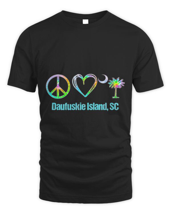 Peace Love Daufuskie Island South Carolina Tie Dye Palm Moon