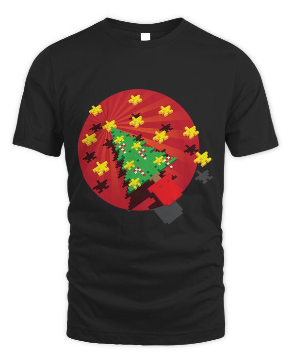 Retro Cube Xmas Tree on Red