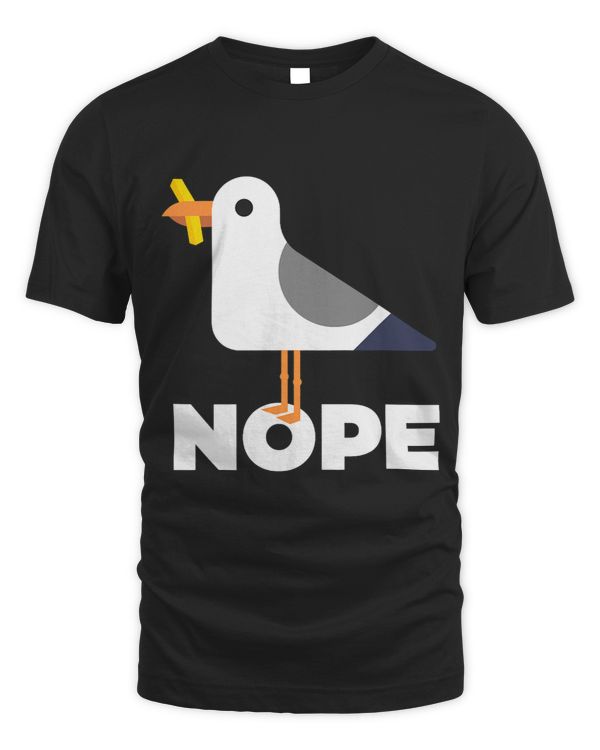Nope Funny Seagull Fries Sarcastic Message Cute