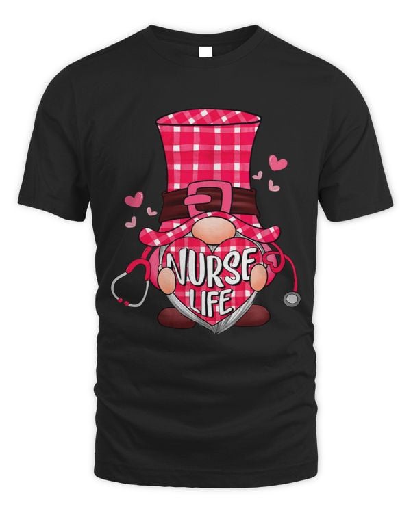 Nurse Life Valentine Day Gnome Nurses Stethoscope Women Girl
